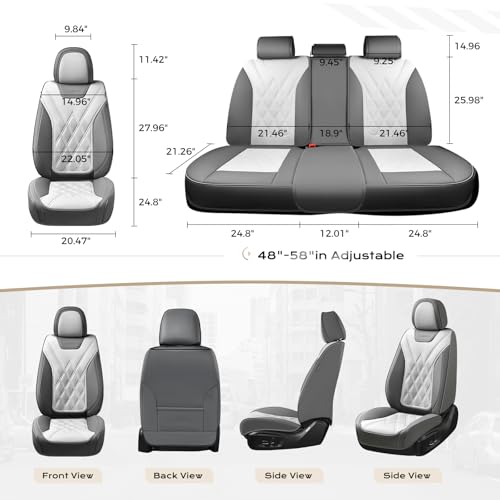 Image of Coverado Car Seat Covers, Front Covers for Cars, Car Seat Cover Front Seats, Car Seat Protector Waterproof, Leather Car Seat Cushion, Universal Interior Covers Seat Protectors for Most Cars
