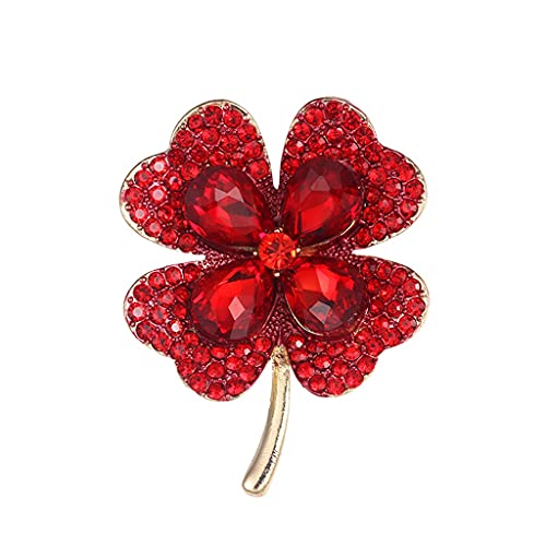 Broche plante en cristal vert en strass pour femme