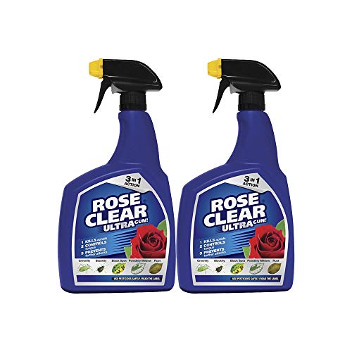 Rose Clear Ultra Gun Fungicide & Insecticide Spray 1 Litre Fights Blackspot & Rust (2 Bottles)