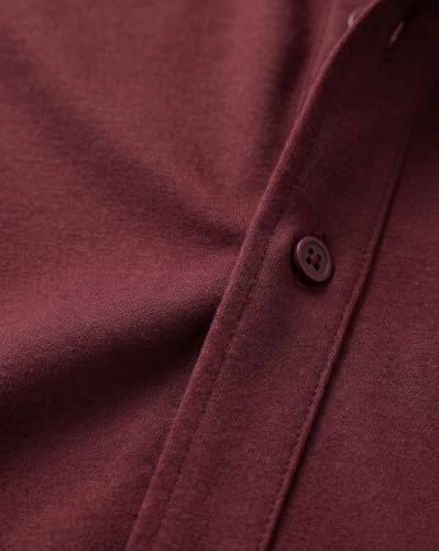 Image of Nobero Everyday Comfort Shirt for Men | Cotton Shirts for Men in 205 GSM Plated Interlock | Stand Collar | Regular Fit | Full Sleeve