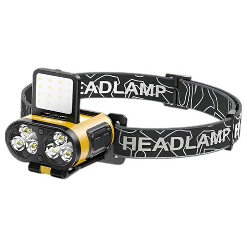 Luz frontal recargable con clip para sombrero y foco triple 180°