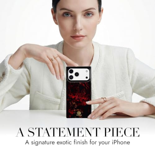 Image of COCOMII Rectangle for iPhone 18 Pro Max /17 Pro Max Case, Crimson Leopard