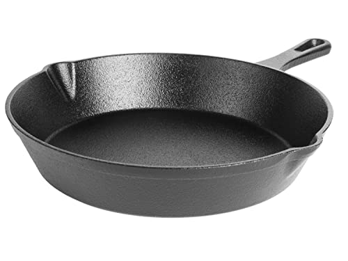 nuovva Sartén de hierro fundido presazonado, sartén apta para horno, sartén de hierro fundido, utensilios de cocina para uso en interiores y exteriores, (8 pulgadas - 20 cm)