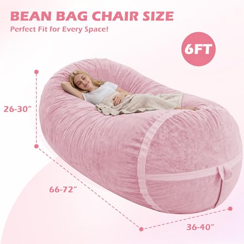 Image of 6FT Bean Bag Chair 6'Giant Bean Bag Chairs with Adults, Large Beanbag Chair