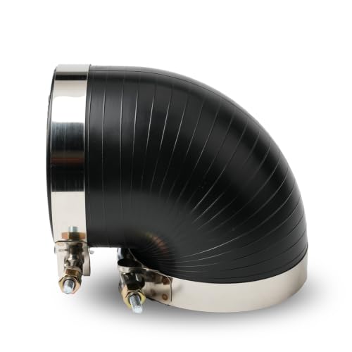 Bota de acoplador Performance 9781 negra de 90 grados para tubos de admisión de 4 pulgadas