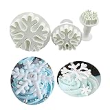 3-Piece Fondant Embossing Tool Snowflake Plunger Cake Cutter Sugarcraft Cake Decorating