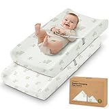 2-Pack Organic Changing Pad Covers for Girl, Boy, Neutral - 100% Cotton Changing Table Pad Cover, Soft Baby...