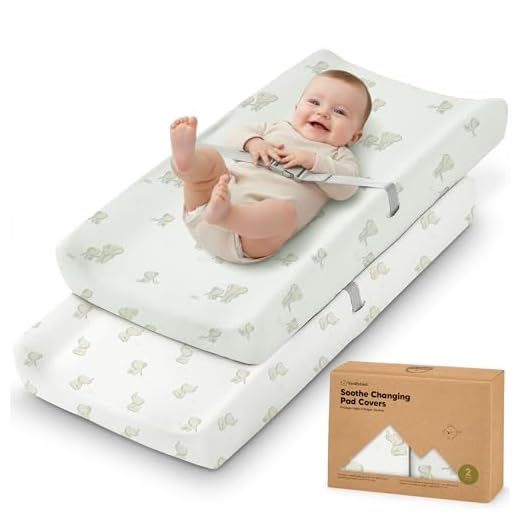 2-Pack Organic Changing Pad Covers for Girl, Boy, 100% Cotton (Elly)