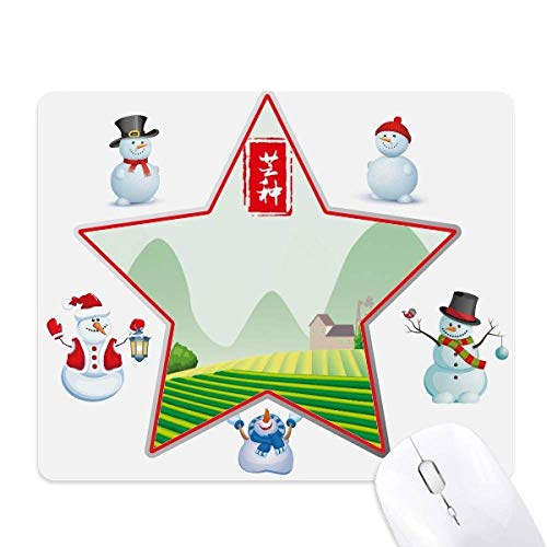Tapis de souris bonhomme de neige et étoile, le cadeau idéal des vingt-quatre termes solaires