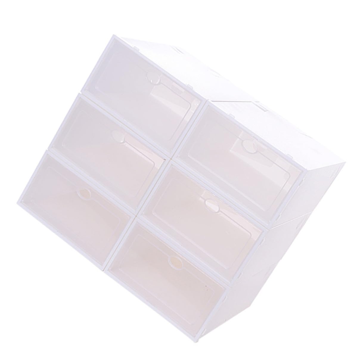 Boîtes de rangement à chaussures empilables et boîte à chaussures plastique gain de place lot de 6