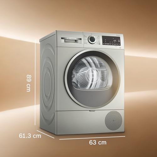Image of Bosch 10 kg Fully Automatic Front Load heat Pump Tumble Dryer | 100% Drying, 0% Effort | 5 Drying Options | Reduces 99.9% Allergens | Ready-to-Wear No Crease (2026 model, WQG2520XIN, Silver Inox)