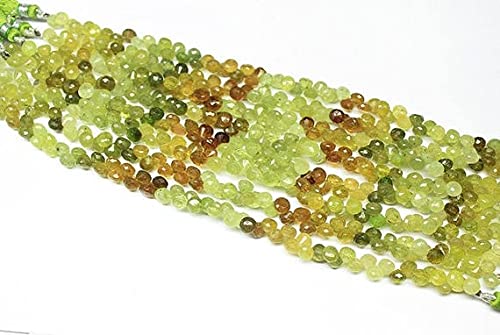 Grenat grossulaire vert perles oignon facettées de qualité gemme pour bijoux d'exception