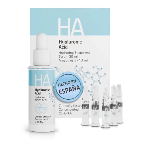 Elemental Care Set Facial con Ácido Hialurónico – Sérum y Ampollas Efecto Lifting Inmediato – Alta Dosis para Hidratación, Antiarrugas y Antimanchas – Piel Joven, Firme y Radiante