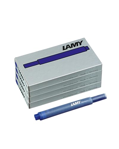 Lot de 4 cartouches d'encre effaçables LAMY T10 à grande capacité - compatibles avec tous les modèles de stylos plume Lamy - Contenance: 1,25 ml/cartouche...