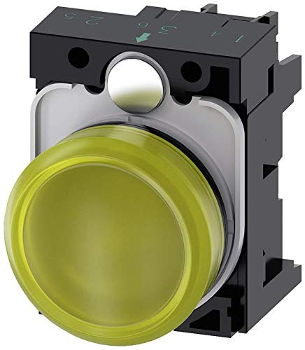 Clignotant Siemens 22 mm jaune en plastique noir IP69K 3SU11066AA301AA0
