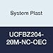 System Plast UCFBZ204-20M-NC-OEC Flange Bracket Bearing, White Nolu-Clean Housing with 20" Bore Diameter