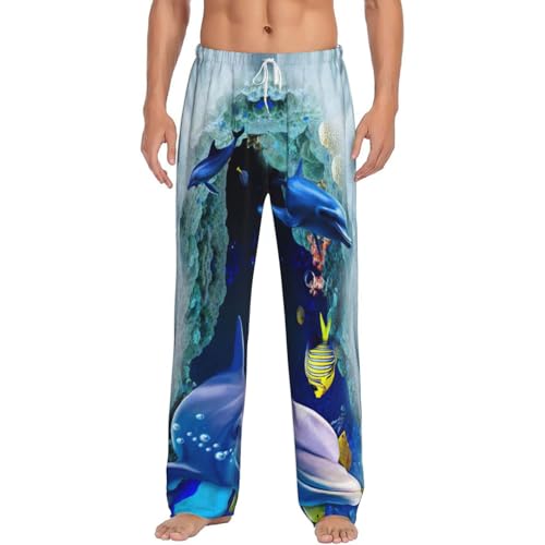 Pantalon de pyjama pour homme polaire à motif dauphin idéal pour les soirées d'hiver