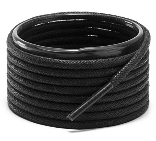 Shoemate Wax Round Shoelaces for Boots and Dress Oxford Shoes, Shoe Strings, 01 Black, 38"(97cm) 4-Hei WAR-97-4 by Shoemate - Used condition - US$7.19