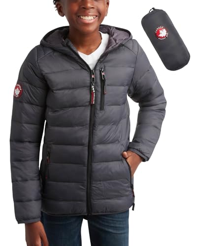 Image of CANADA WEATHER GEAR Boys' Puffer Jacket - Lightweight Packable Bubble Coat, Water Resistant Outerwear Jackets for Boys (8-20)