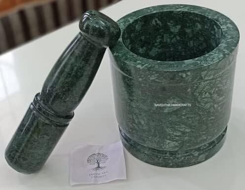 [Big Size]Jaipur Art Exports Green marble mortar and pestle set big size/stone grinder/khara/khalbatta/imam Dasta/ohkli musal/idi kallu/khal musal/okhli masher for kitchen or home(5 X 5Inc)Extra Large (B0BT1X93HJ) Amazon Price History, Amazon Price Tracker