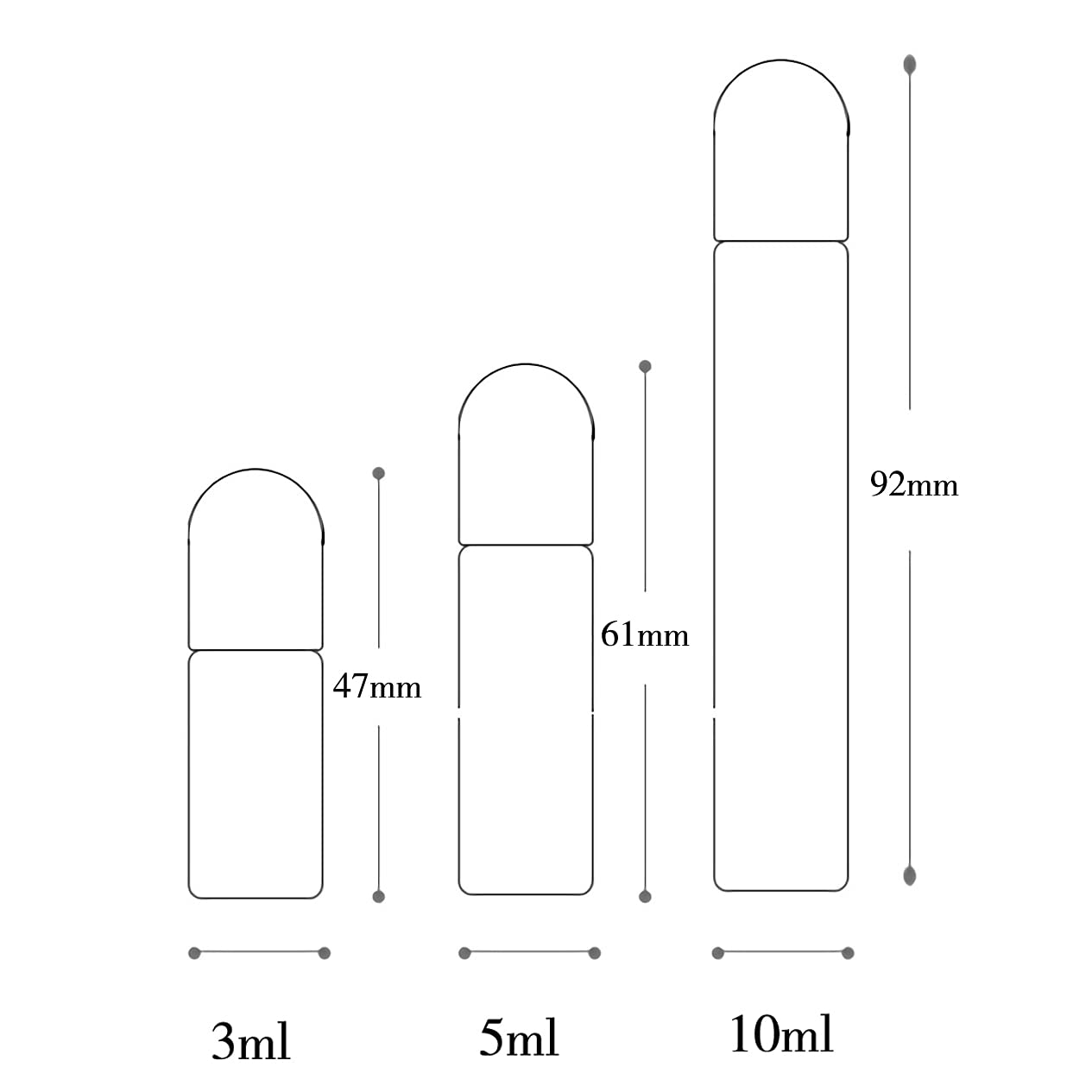 Sprühflasche aus Kunststoff, 50er-Pack, nachfüllbar, 10 ml, transparentes Glas, Roll-on, ätherisches Öl, Roller, leerer Glasprobenbehälter mit rosa Kappe für flüssiges P
