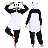 Wishliker Adult Panda Onesie Animal Pajamas Halloween Cosplay Costume Women Men One Piece