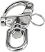 MAMDAFAON Swivel Eye Snap Shackle, 316 Stainless Steel Quick Release Snap Shackle for Marine Hardware Rigging and Sailboat Hardware, 2pcs Quick Release Swivel Clip