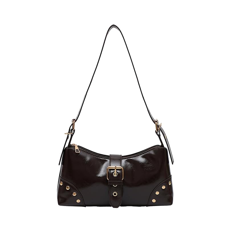 Bolso de hombro de piel para mujer, gran capacidad, bolsillos