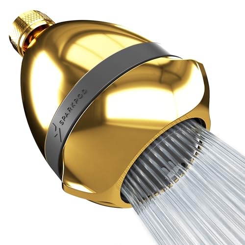 SparkPod 3-Inch Extreme High Pressure Shower Heads - Pressure Boosting with Rain, Massage & Pulsating Mode, Powerful Water-Saving Showerhead - 2.5 GPM Fixed Shower Head (Polished Chrome)