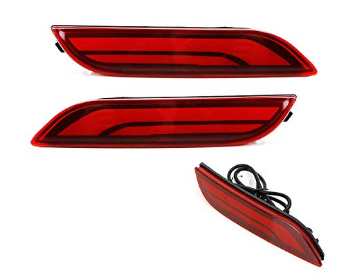 Ijdmtoy Red Lens Full Led Bumper Reflector Lights Compatible With 2018-Up Toyota Camry, Function As Tail, Brake & Rear Fog Lamps #TOP1