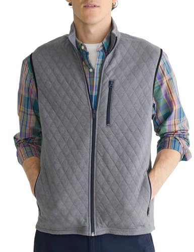 Locachy Men's Lightweight Fleece Vest Casual Full Zip Stand Collar Waistcoat Sleeveless Quilted Jacket Warm Outdoor Vest
