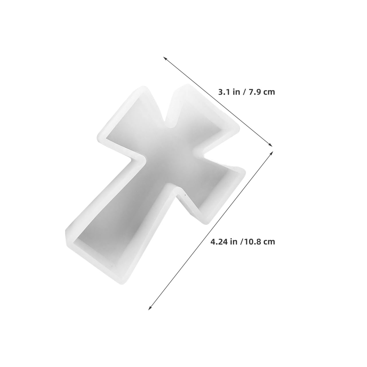 NUOBESTY Molde de silicona con forma de cruz, para hacer velas, molde de silicona, moldes de resina epoxi, molde para velas, molde epoxi, gel de sílice, color blanco