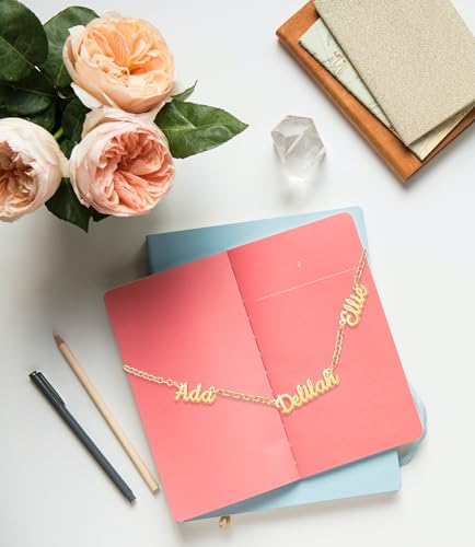 CharmSStory Custom Name Necklace Personalized for Women 18k Gold Plated Initial Nameplate Engraved Pendant Customizable Necklace2