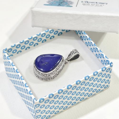 Pendentif Lapis-Lazuli Argent 925, cadeau bijoux faits main unique