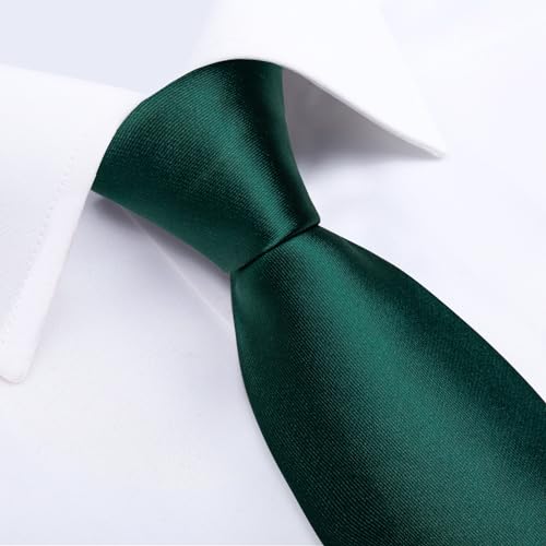 Image of DiBanGu Plaid Ties for Men Silk Checkered Necktie and Pocket Square Cufflinks Tie Clip Set with Gift Box for Wedding Business