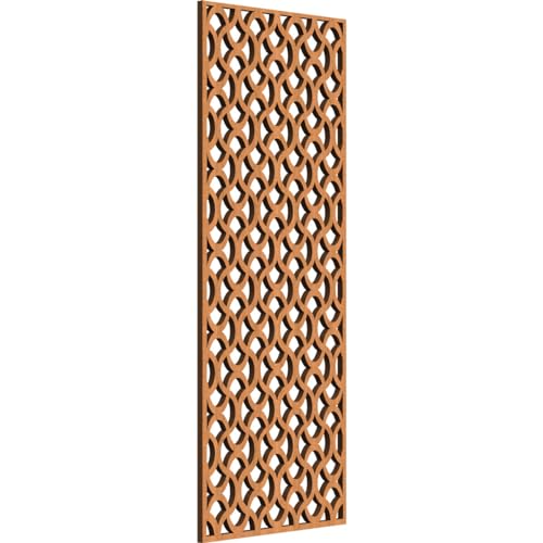 13 3/8"W x 34 3/8"H x 3/8"T Resort Decorative Fretwork Wood Wall Panels, Cherry