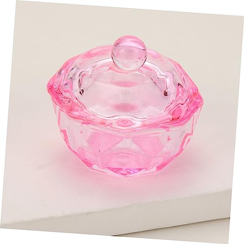 4 piezas de cuencos de cristal con tapa para esmalte acrílico miniatura 5