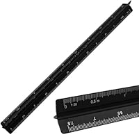 Roysmart Maßstab Lineal, Dreikantmaßstab Maßstab, Dreieckig Lineal Metall Aluminium-Lineal metrisch für Architekten und Ingenieuren: 1:20, 1:25, 1:50, 1:75, 1:100, 1:125