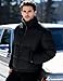 Flygo Men Puffer Jacket Winter Coats Water Resistant Long Sleeve Zip Up Lightweight Quilted Down Jackets(Black-L)