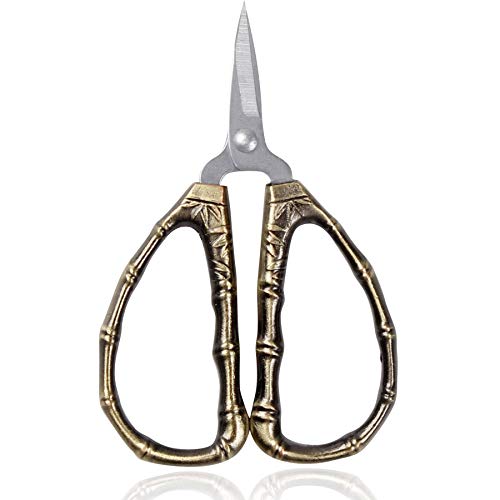 BIHRTC Mini Siccors Crochet Scissors Embroidery Scissors Sharp Stainless Steel Tip Scissors Craft Shears Scissors for Sewing Paper Handicraft Threading Needlepoint Bronze Scissors