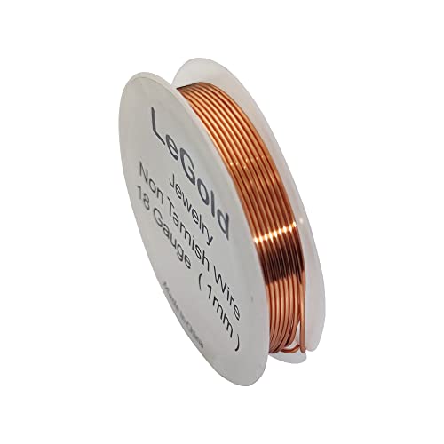 Legold 18 Gauge Jewelry Beading Craft Art Copper Wire Non Tarnish Resistant Copper Color #TOP7