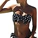 Produktbild CheChury Damen Bandeau Padded Bikini-Set Trägerlosen Badeanzug Push Up Bandeau Swimsuit Twist Badeanzüge mit Slip