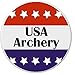 USA Archery Red White Blue Stars 1.25â€ Pinback Button Pin