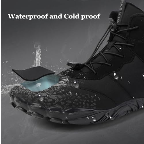 UOQAPRE Warm Snow Boots for Women and Men,Waterproof Outdoor Fur Lining Winter Shoes Lightweight Non-slip Ankle Bootie for Couple3