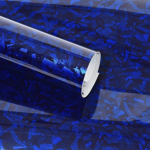 Film de protection voiture carbone forgé brillant bleu multicolore étanche
