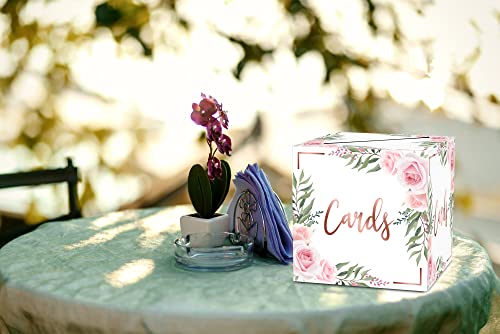 Zedev Floral Card Box, Reception Box For Baby Shower, Wedding, Bridal Shower, Engagement, Birthday Party Game Supplies, Decorations, Set Of 1(Box-18) #TOP3