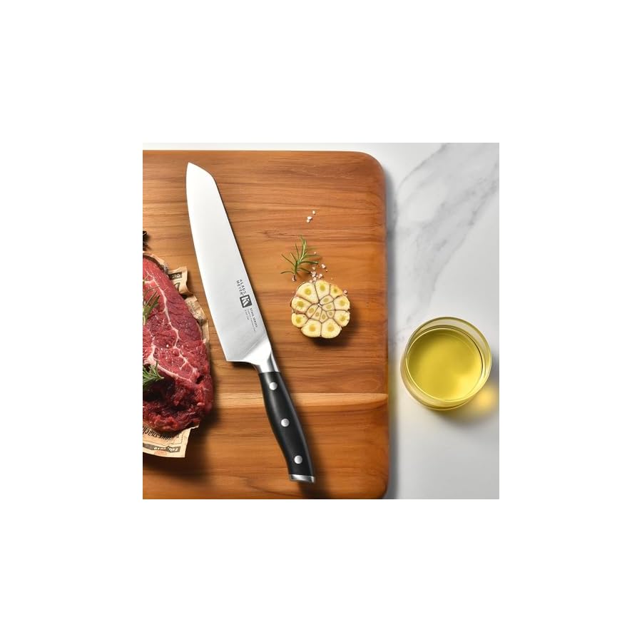 Klaus Meyer Stahl 19 Piece High Carbon Exclusive German Steel Knife Block Set (Black)