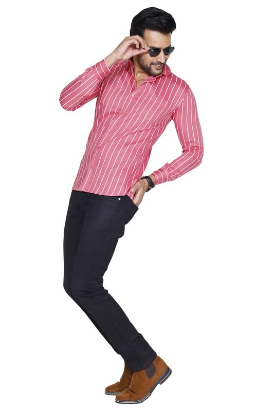 Image of Pure Cotton Solid Slim Fit Semi Casual Shirt for Men's & Boy's (Pack of 1)