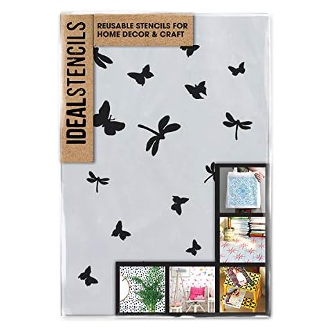 Butterfly and Dragonfly A4 Stencil for Home Decor Cover