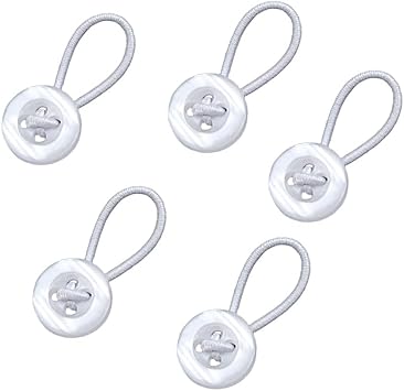 Collar Extenders for Mens/Womens Shirts Soft Elastic Neck Relief Tight Collars for Dress Shirts Button Expanders! Round Edge Clear-5Pcs